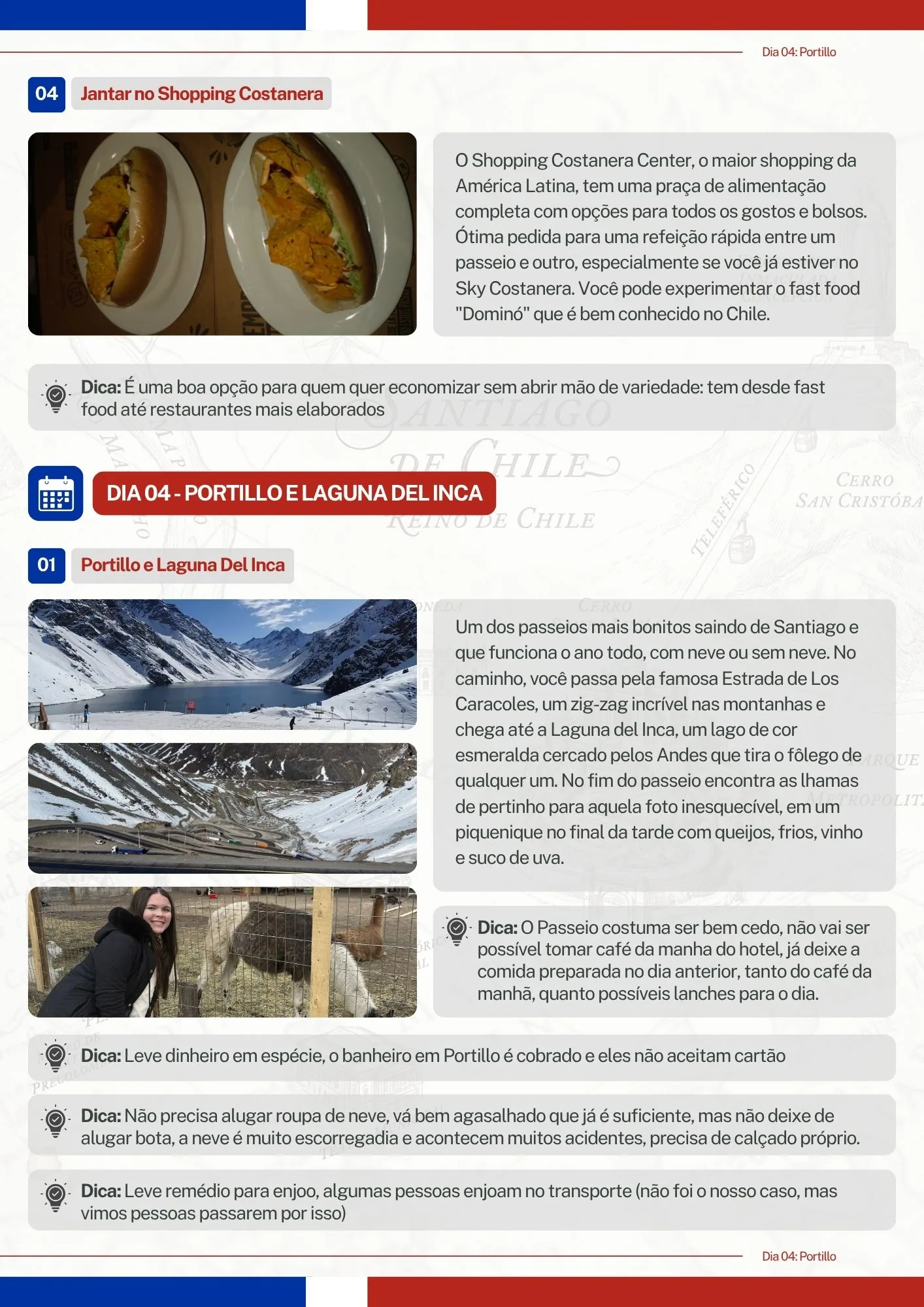 Exemplo de página do guia Chile